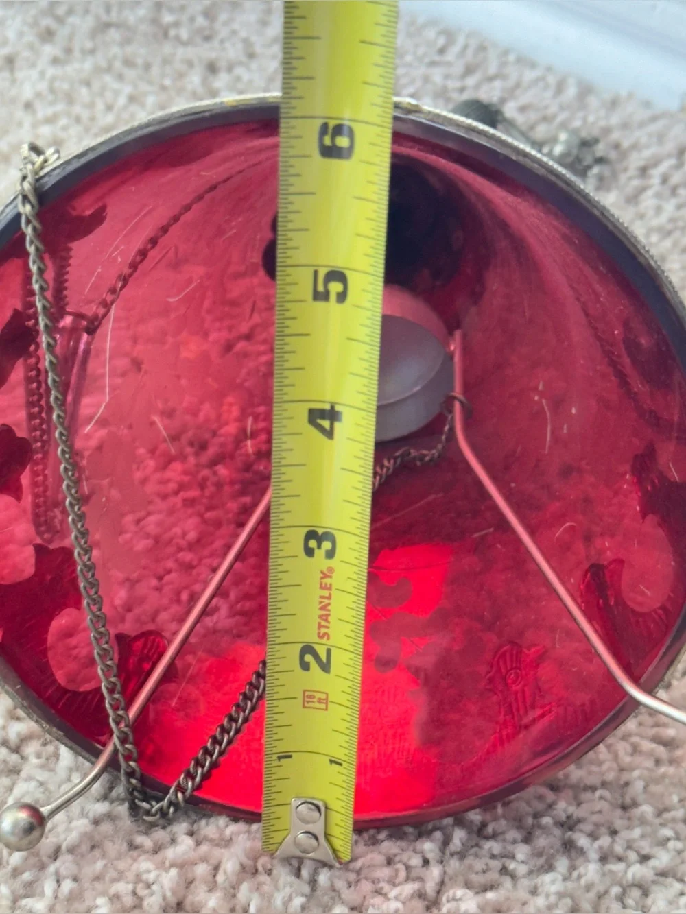 Irridescent Turkish Cut Glass Candle Pendant, Metal Framed Moroccan Lamp Lantern